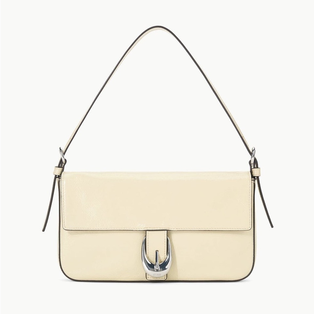 Price Firm - STAUD Harlow Leather Shoulder Bag - Cream